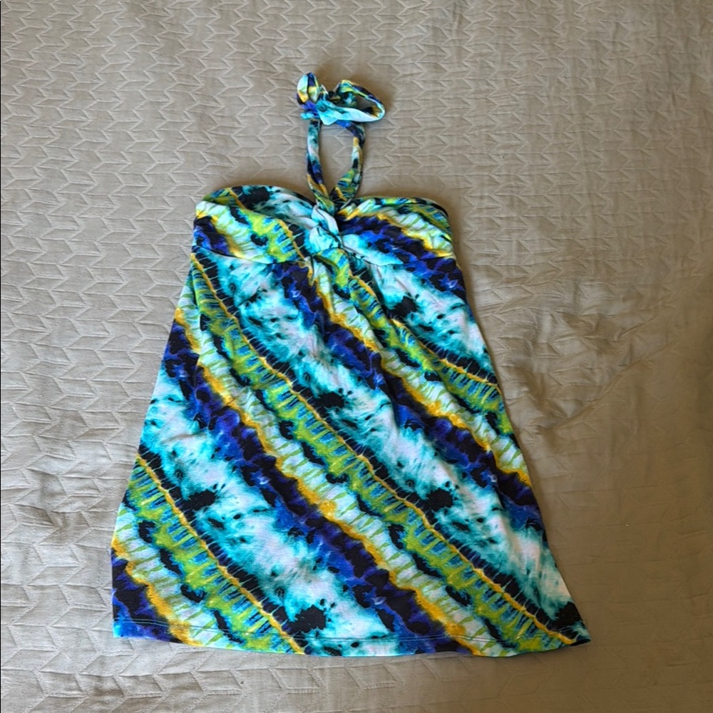 Blue & Green mini dress